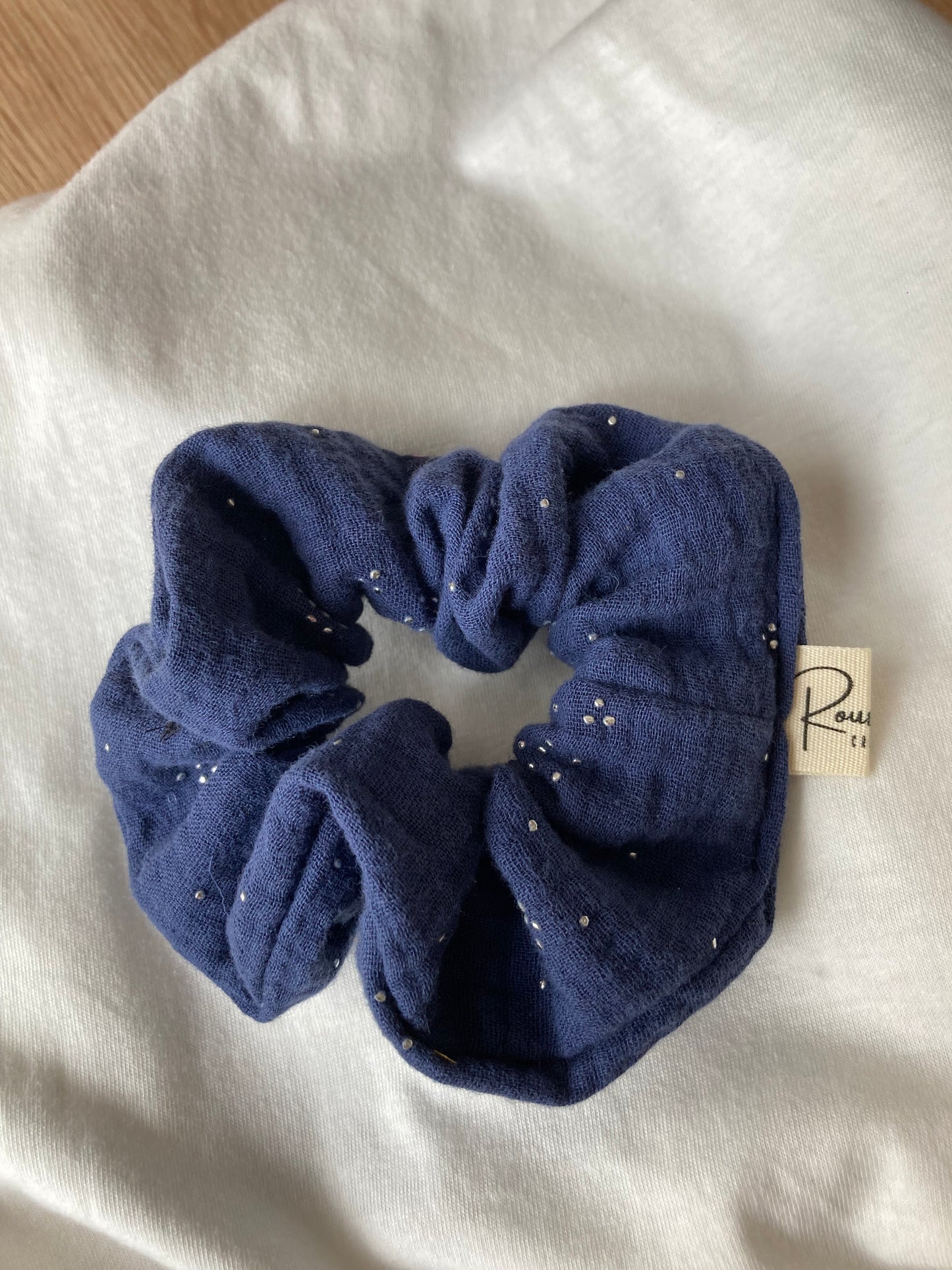 Chouchou à pois double gaze