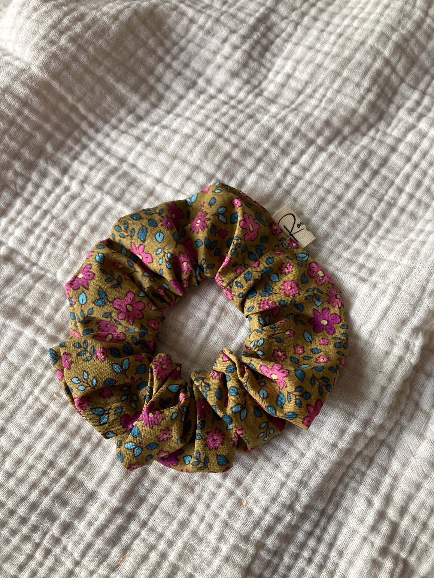 Chouchou XL - Kaki fleuri