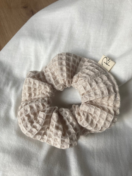 Chouchou coton gaufré beige