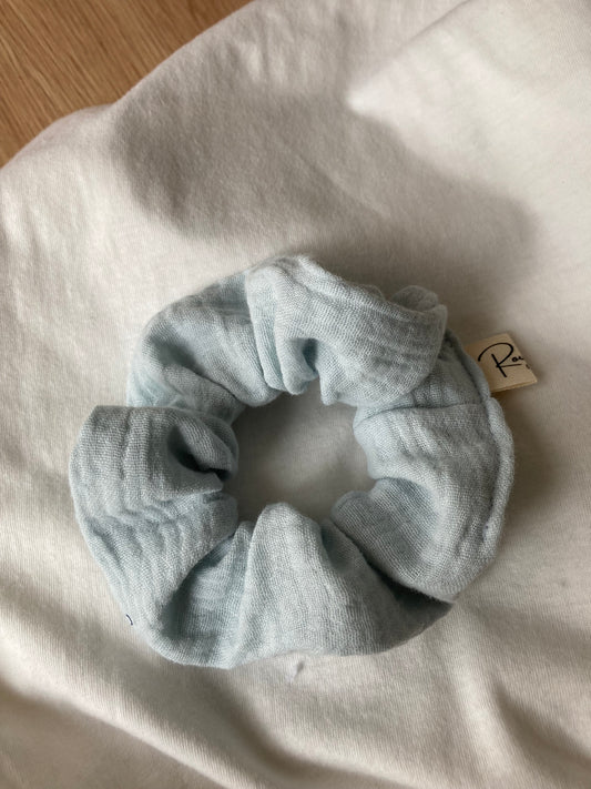 Chouchou double gaze bleu ciel